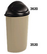 Rubbermaid 1/2 Round Trash Can Top with Swing Door 3620-00 BLA 